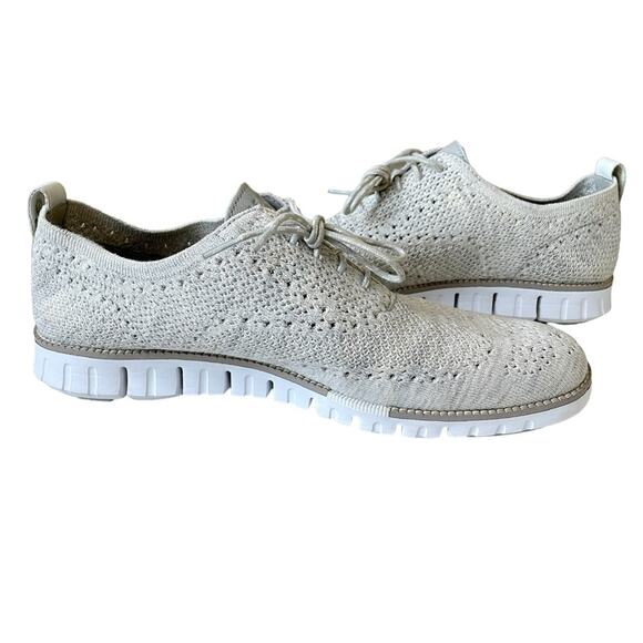 Cole Haan ZeroGrand Stitchlite Oxford Lace Up Shoes Grey Knit 12 - Picture 7 of 11